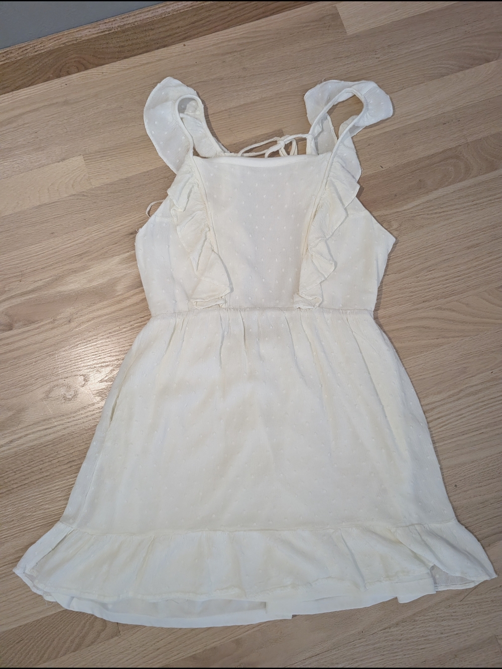Altar'd State Cream Ruffle Sundress with Tie Back